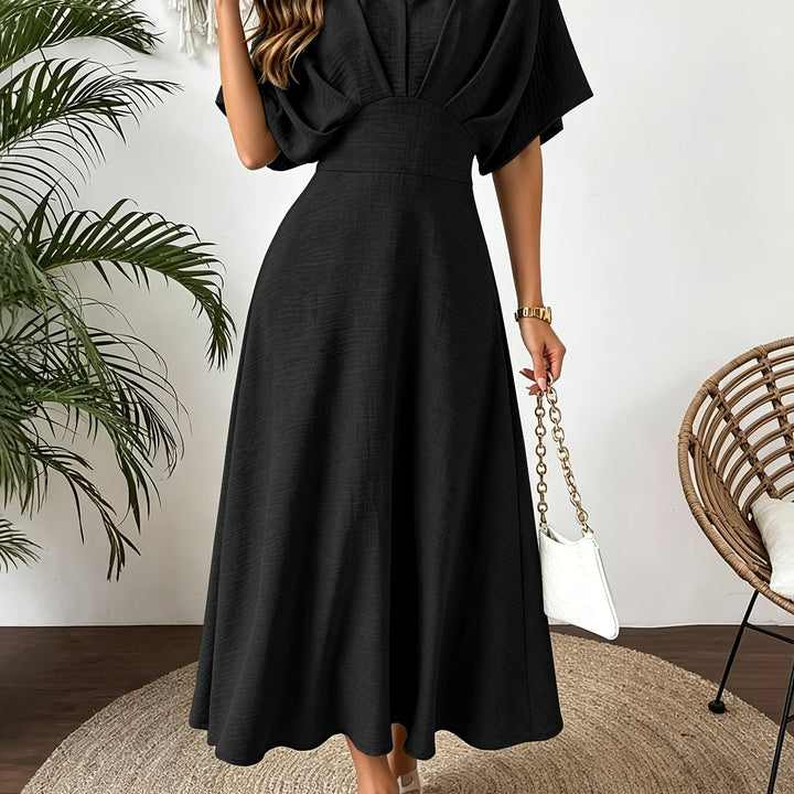 Vestido midi de mujer con escote en V