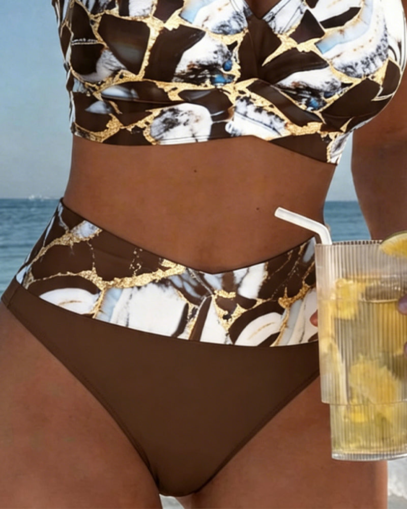 Luna | Damen V-Ausschnitt Träger-Bikini mit normaler Passform