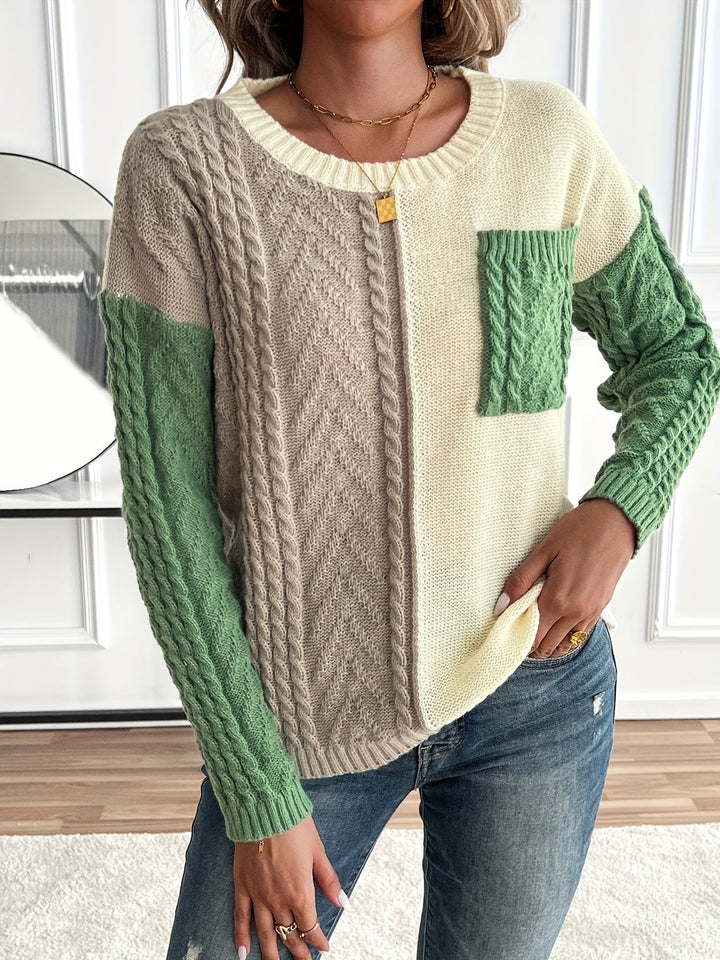 Delia | Pullover da donna con scollo rotondo e tasca