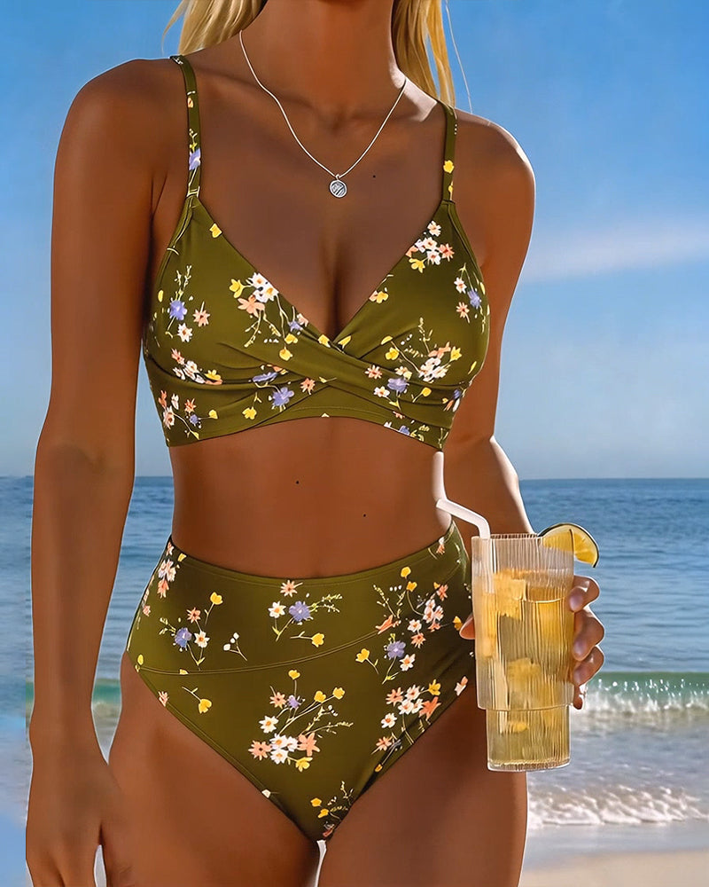 Giada | Damen Floral Bikini mit drahtfreiem BH