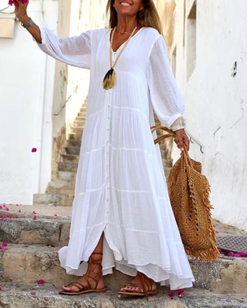 Lucy™ - Boho Leinenkleid