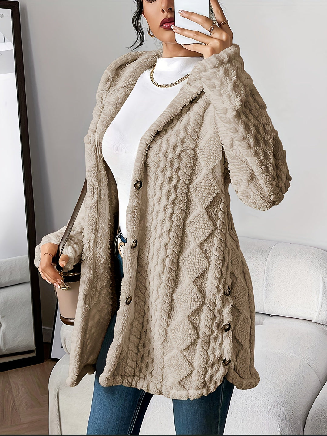 Chloe™ - Plüsch-Hoodie-Cardigan