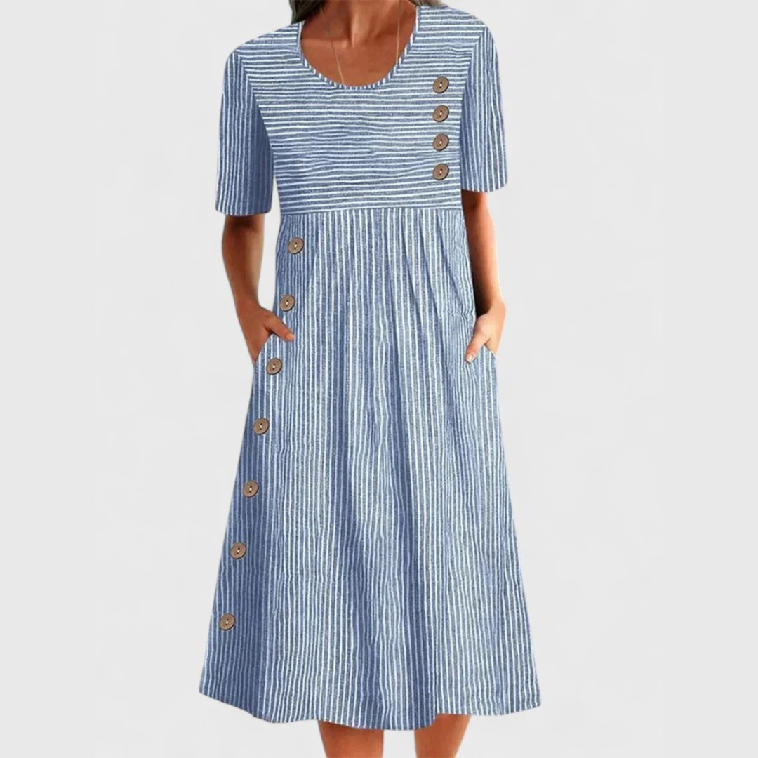 Wanda™ - Gestreiftes Midi-Kleid