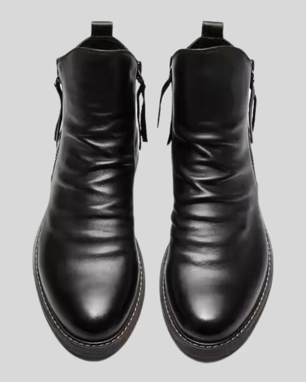Max - Lederstiefelette Mit Seitlichem Reißverschluss