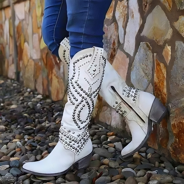 Mia™ - Western-Kniehohe Stiefel