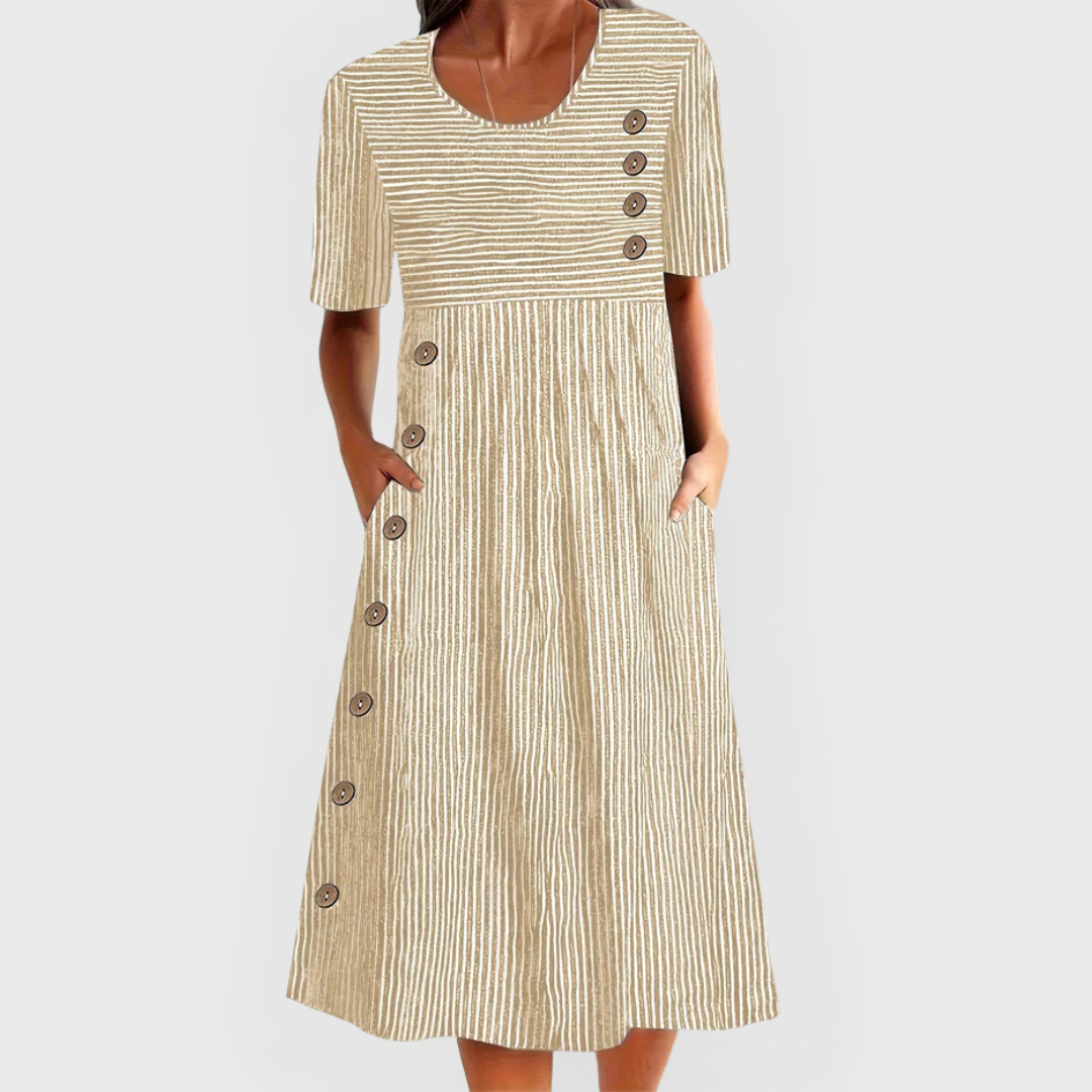 Wanda™ - Gestreiftes Midi-Kleid