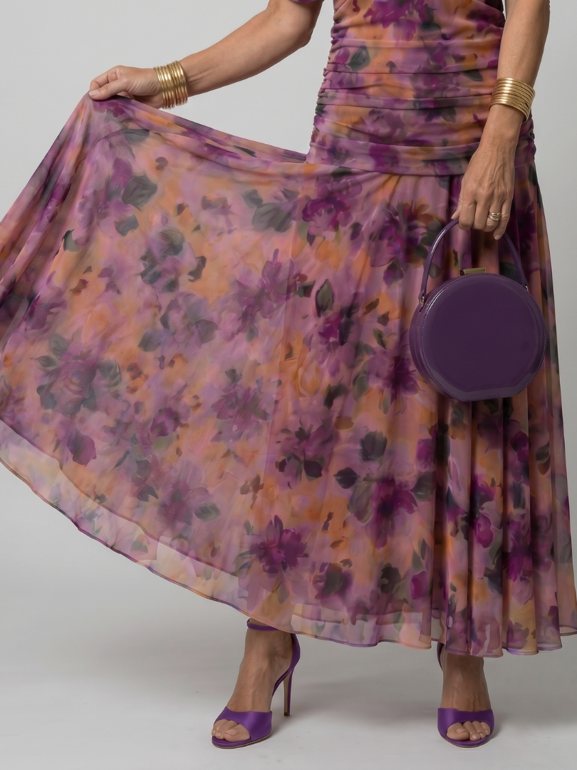 Calen | Elegantes Off-Shoulder-Midi-Kleid mit fließendem Design