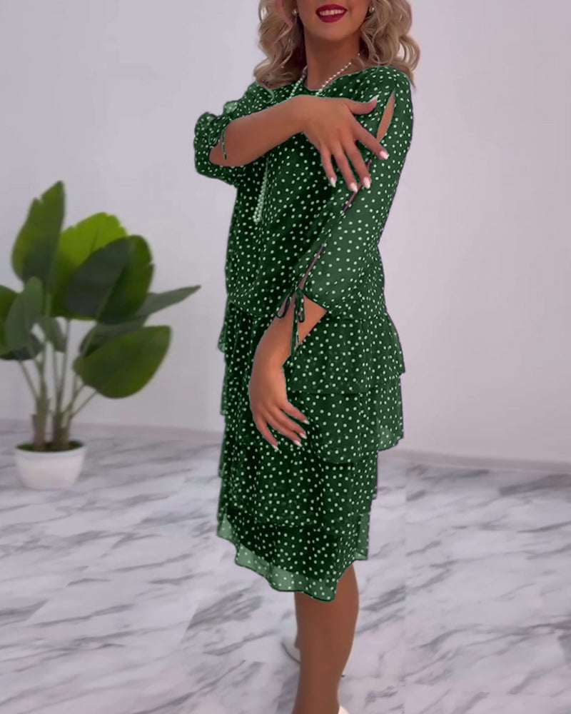 Tilly - Gepunktetes Schichtenkleid