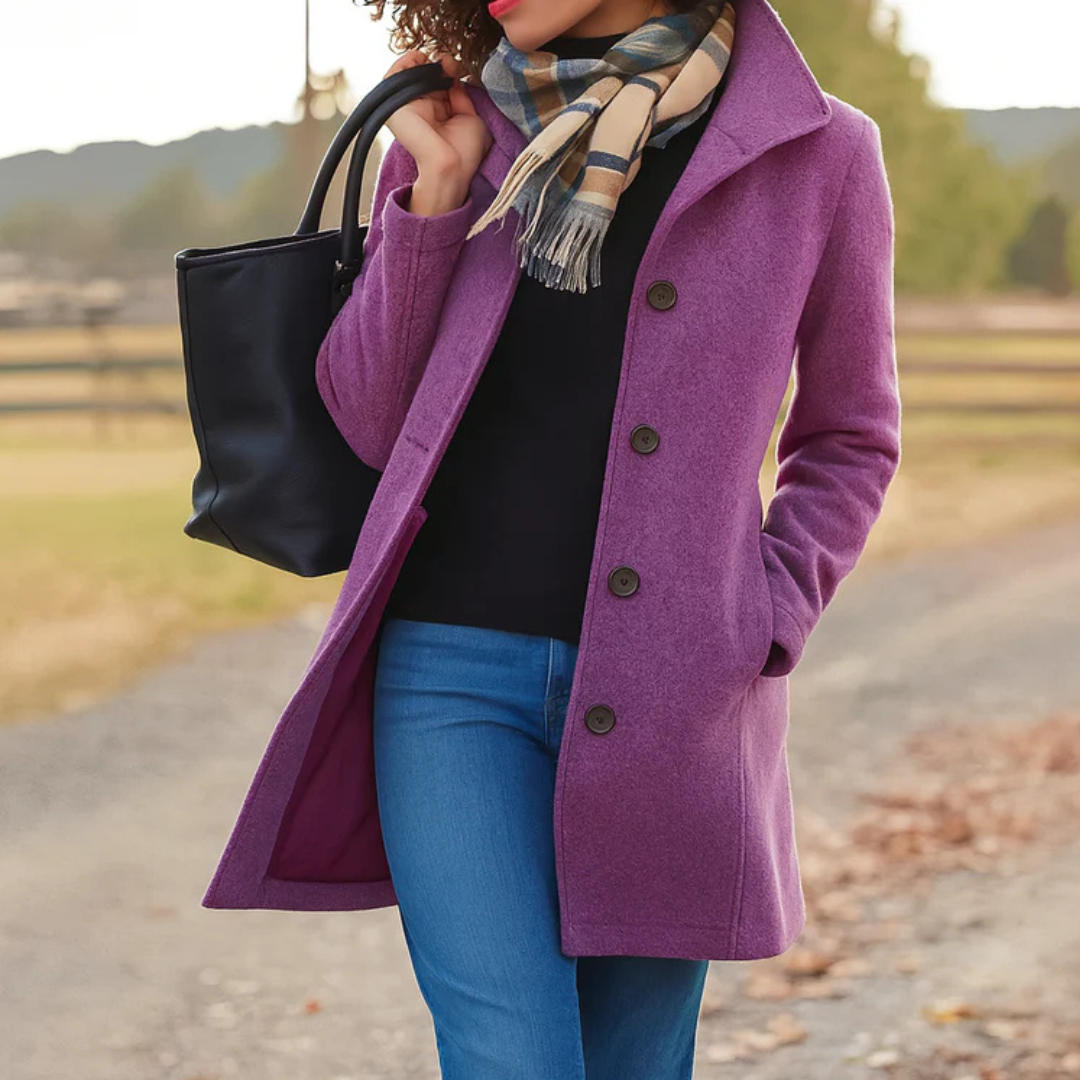 Vera™ - Klassischer Mid-Length Knopfmantel
