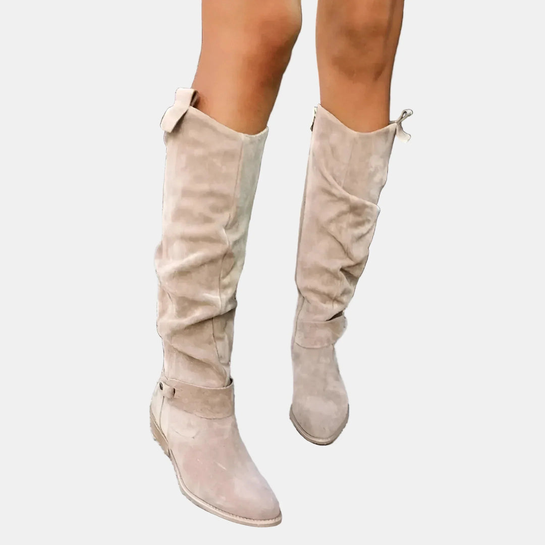 Avery | Wildleder-Stiefeletten mit niedrigem Absatz