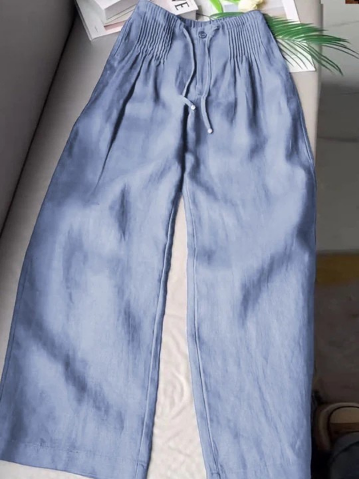 Camille | Baumwoll-Leinen-Mischung Weite Hose