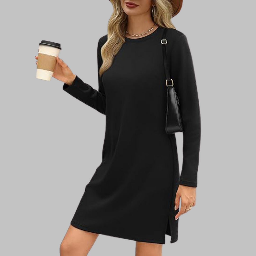 Talia™ – Lässiges Minikleid mit langen Ärmeln und Rundhalsausschnitt