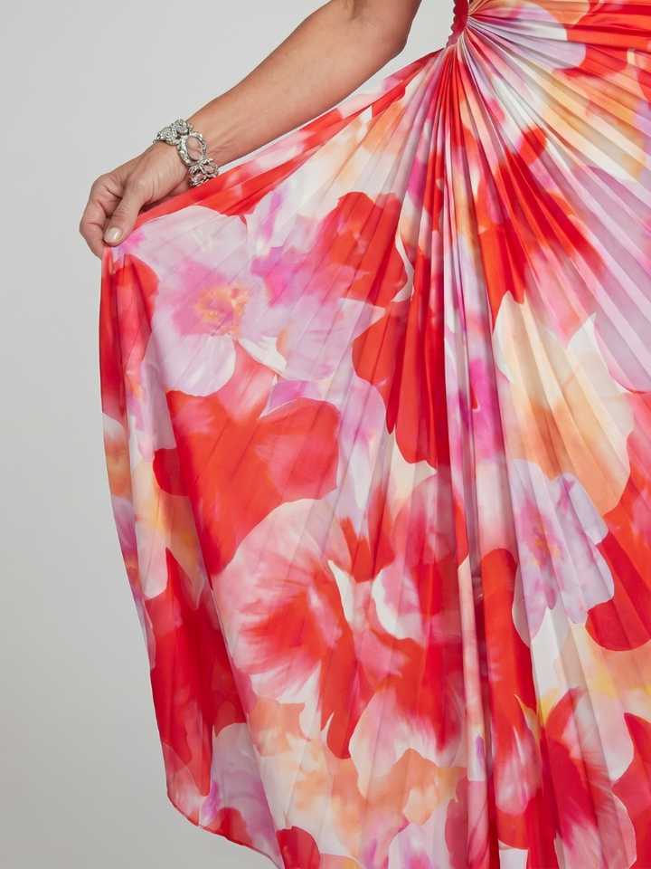 Taya | Ein Schulter Plissiertes Midi Kleid