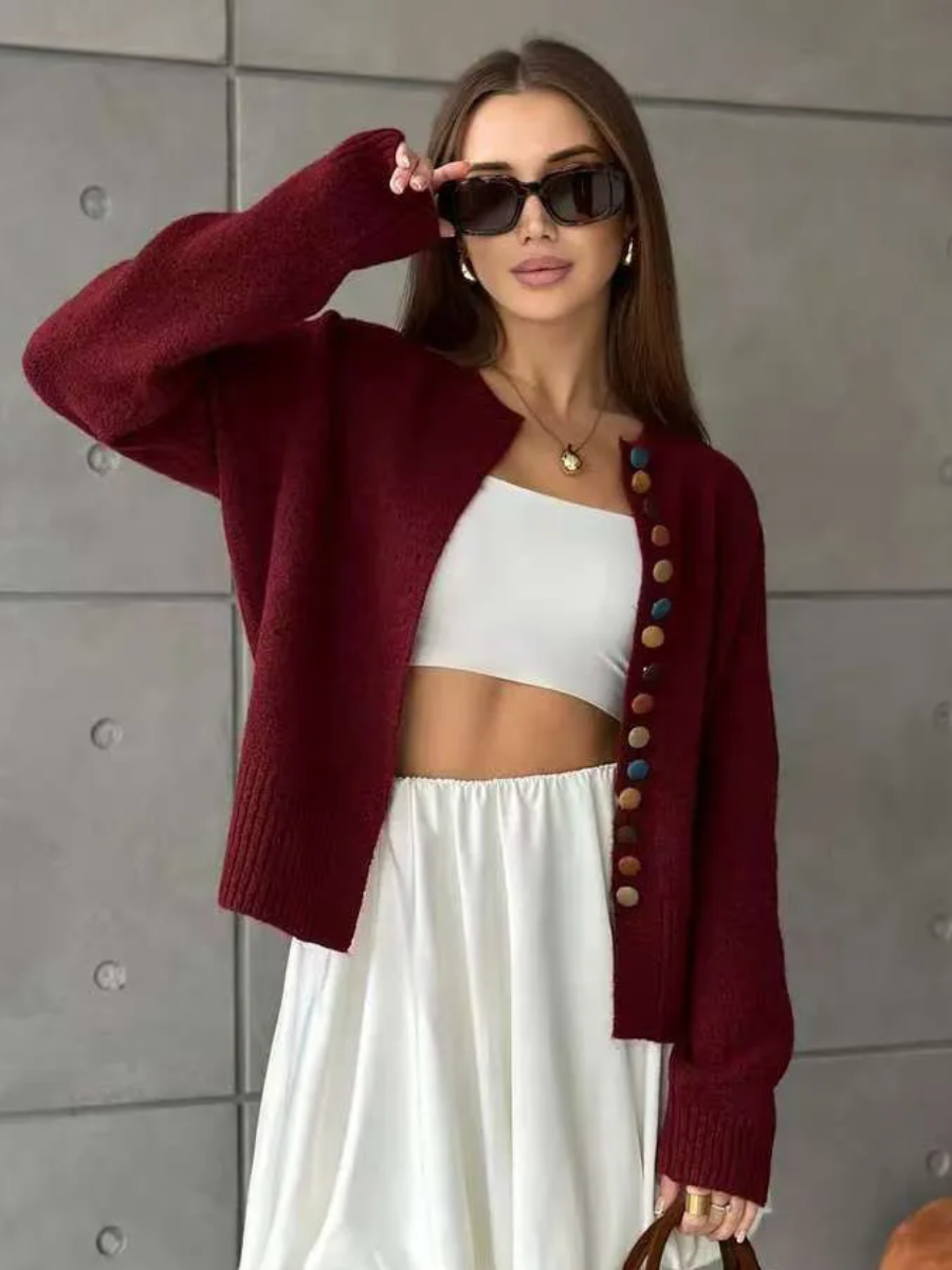 DER NOELLE | KNOPF-AKZENT CARDIGAN