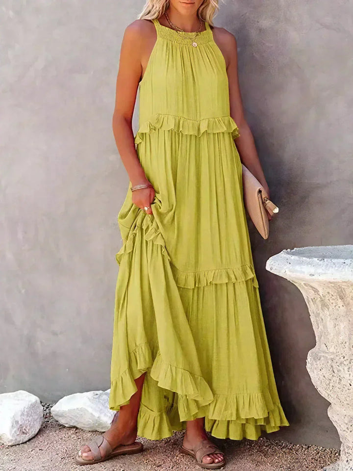 Emilia™ - Halter Ruffle Maxi Kleid