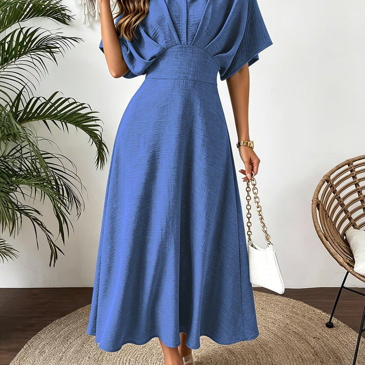 Vestido midi de mujer con escote en V