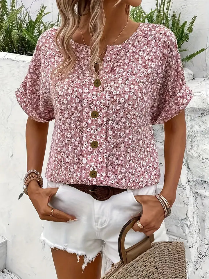 Cindy™ | Bluse mit floralem Druck und abgestuftem Kragen