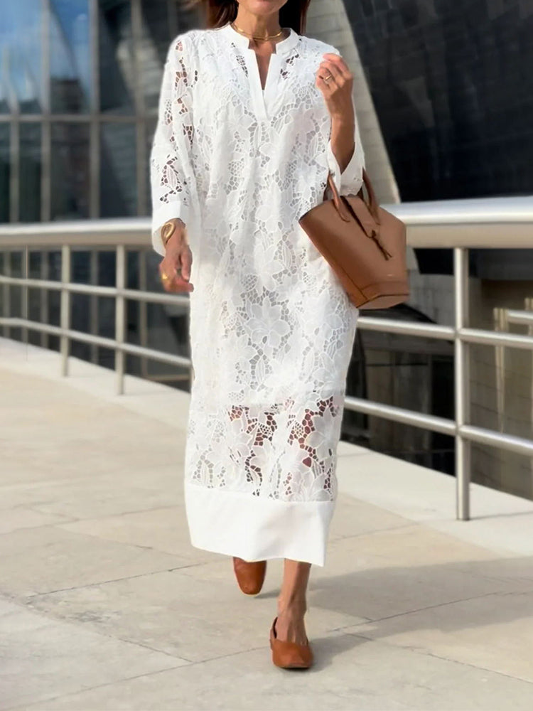 Grace™ - Modernes Fließendes Raffiniertes Spitzenkleid
