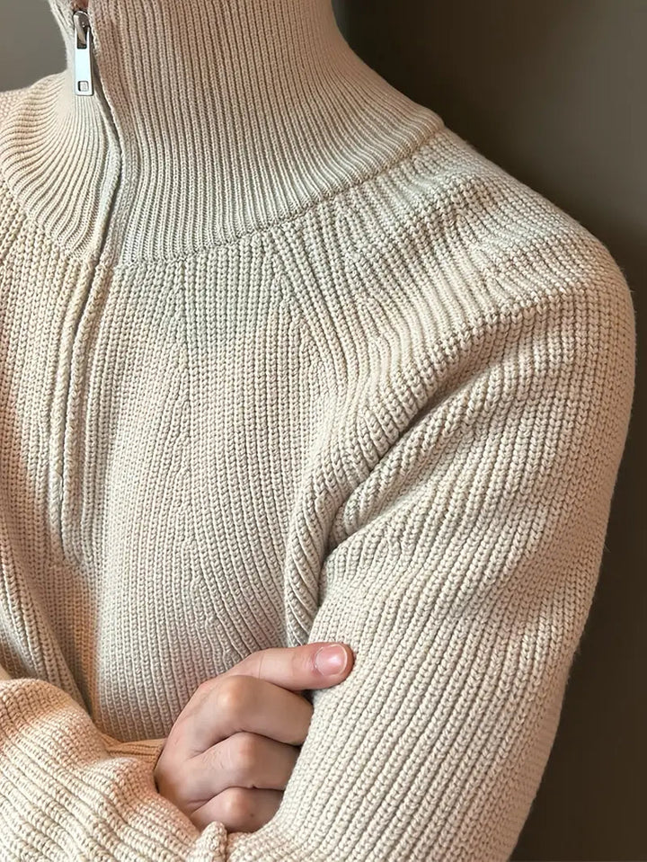 Brit & Boho™️ | Ethan Klassischer Strick-Zipper