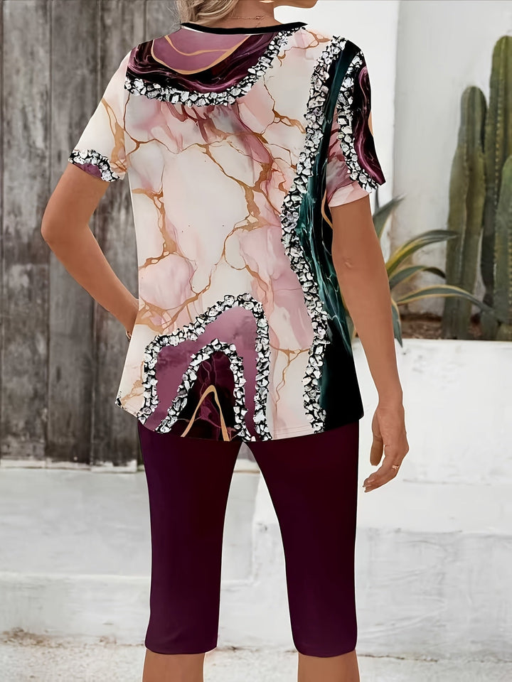 Luna™ | Dehnbares Bedrucktes Zweiteiliges Outfit