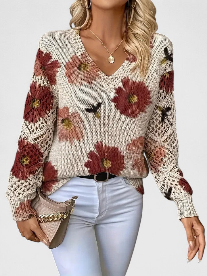 Noelle – Floral Strickpullover