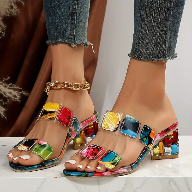 Chiara™ - Bunte Sandalen mit Doppelriemen