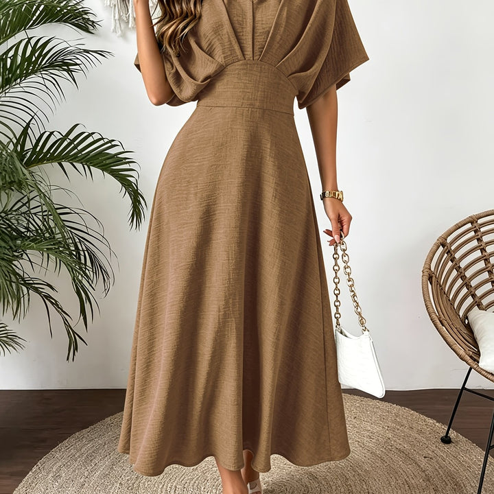 Vestido midi de mujer con escote en V