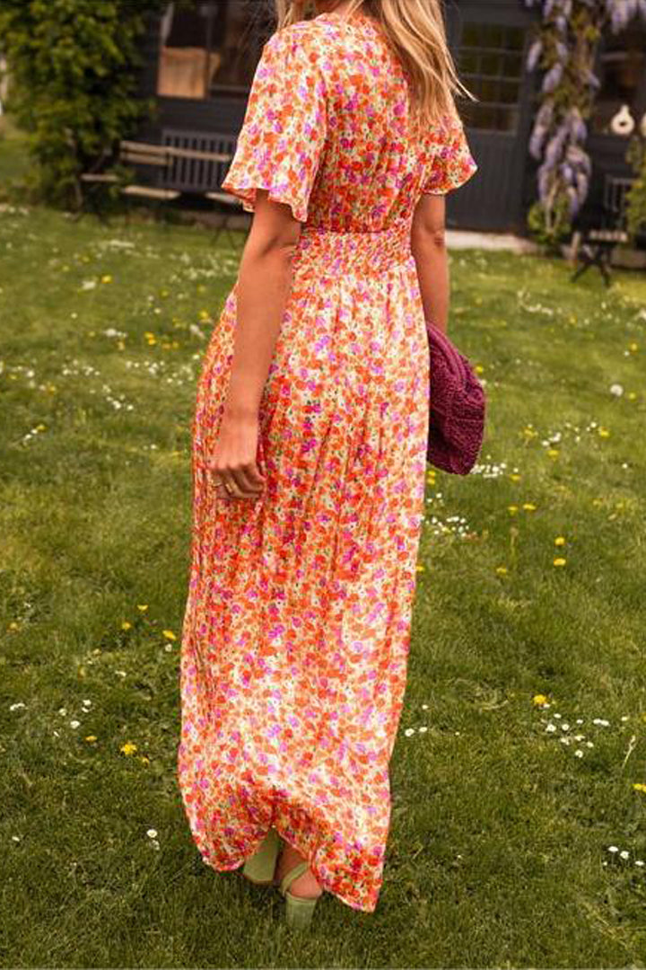 Pauline – Langes Kleid mit Blumenmuster