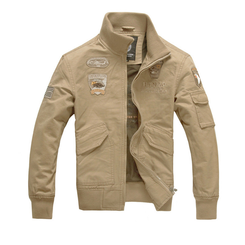 Herren Langarmjacke im Militärstil mit Taschen