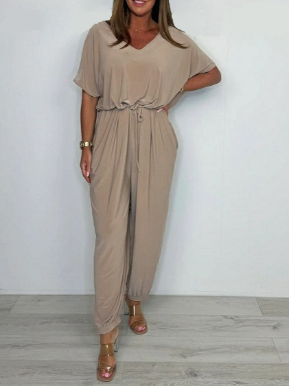 Cora™ - V-Ausschnitt Bindeträger Jumpsuit