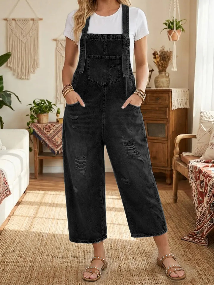 Aurevia | Denim Latzhose im Vintage-Look