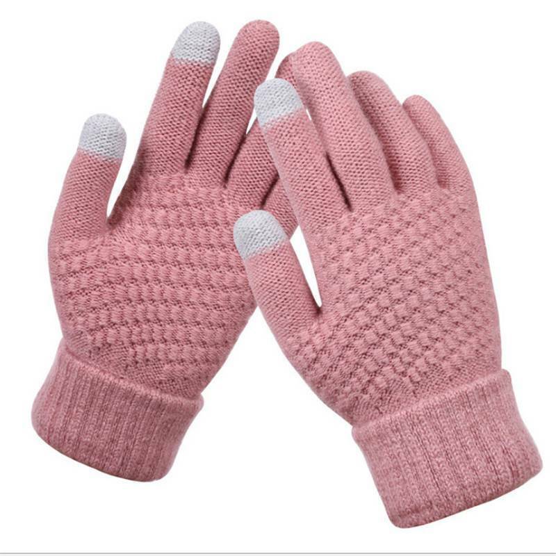 Gestrickte Touchscreen-Handschuhe für Damen