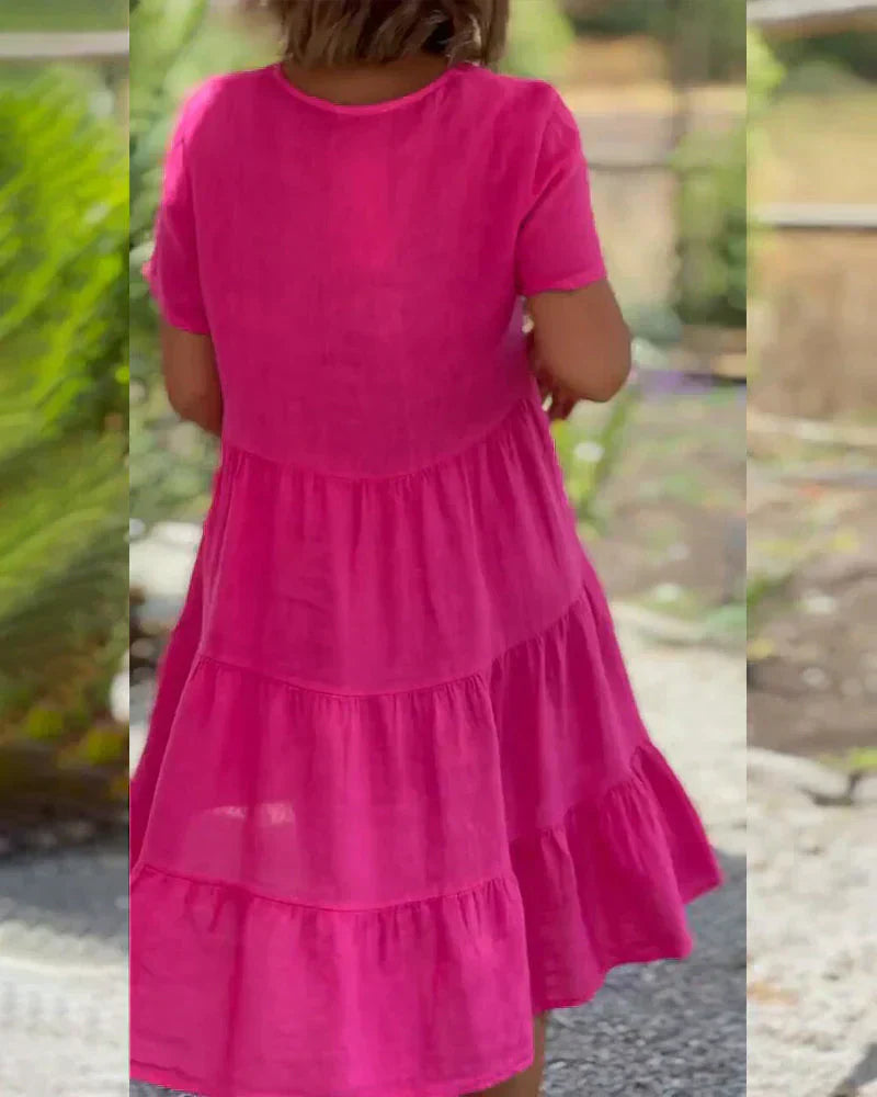 Zoey™ - Lässiges Sommer V-Ausschnitt Kleid