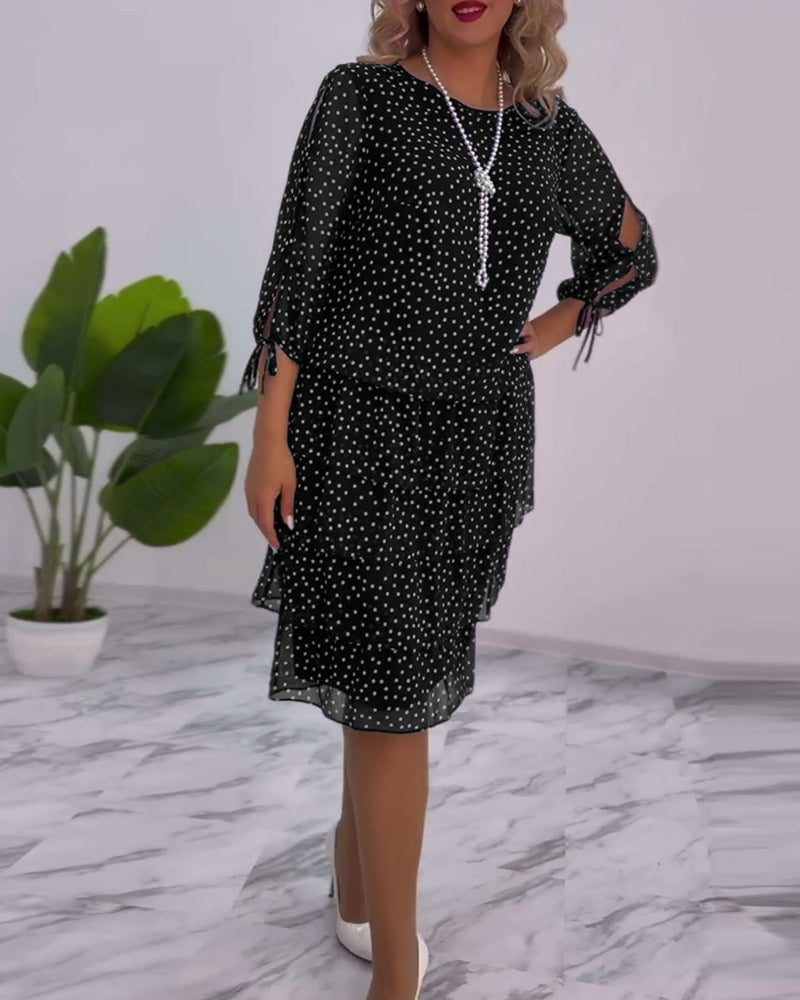 Tilly - Gepunktetes Schichtenkleid