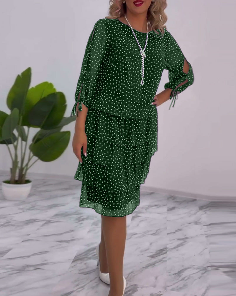 Tilly - Gepunktetes Schichtenkleid
