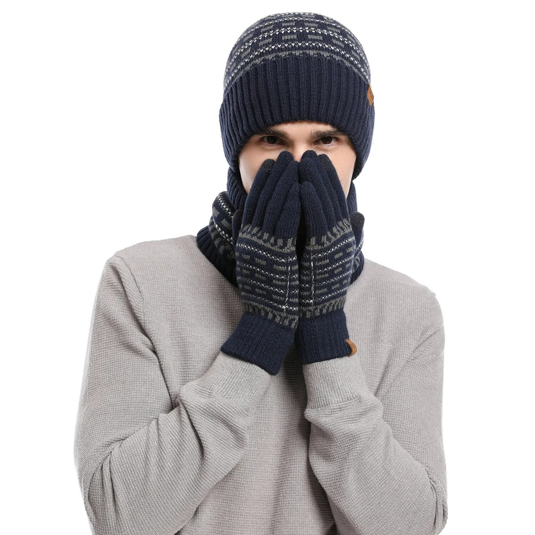 3-teiliges Winterset mit Mütze, Handschuhen und Schal