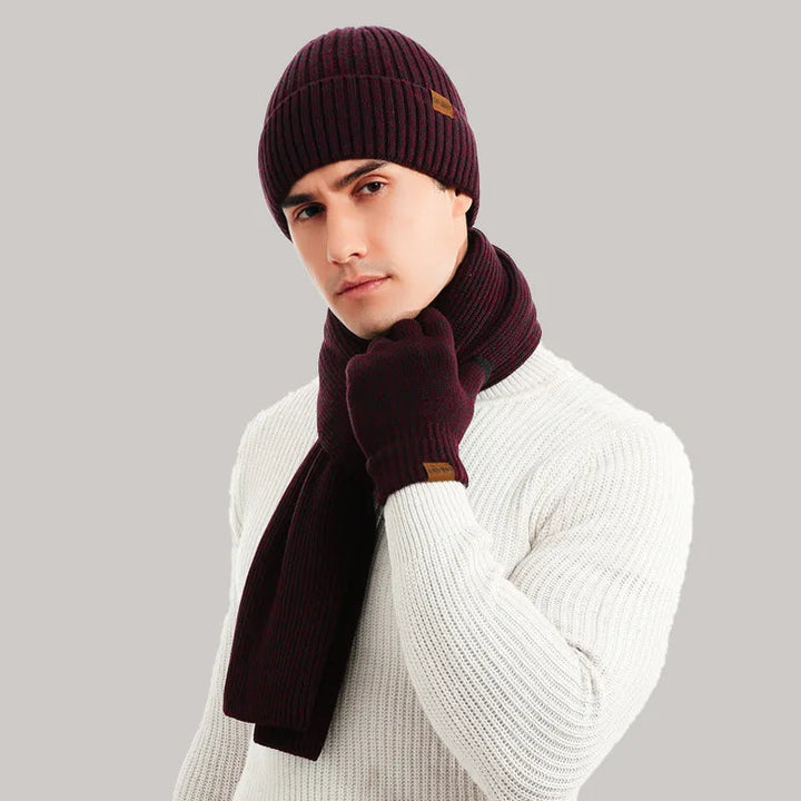 Cooles Winter-Set mit Mütze, Schal und Handschuhen