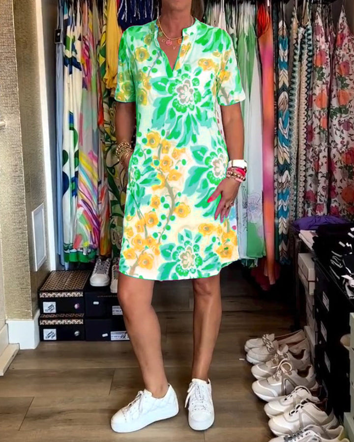 Federica™ - Kleid mit kurzen Ärmeln und floralem Druck