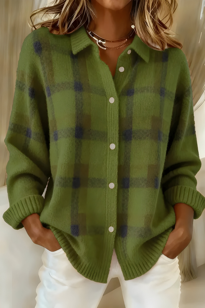 Tesa | Gemütlicher Karopullover Cardigan