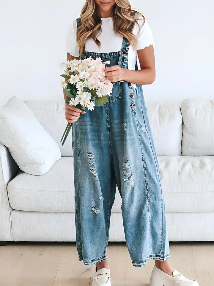 Thessa™ - Verwaschene Denim-Latzhose