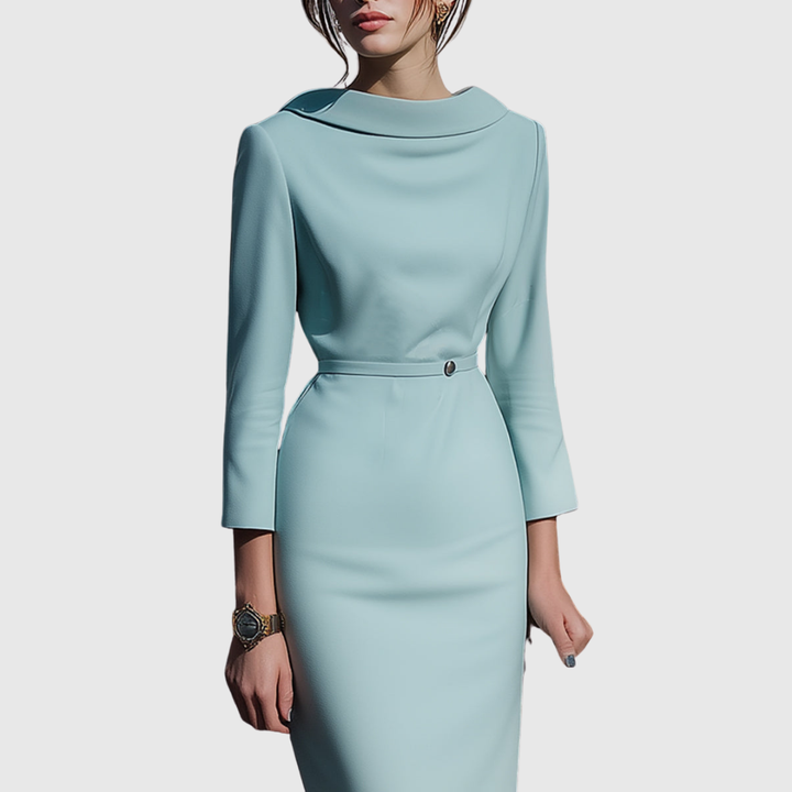 Alice - Elegantes Drapiertes Midi-Bleistiftkleid
