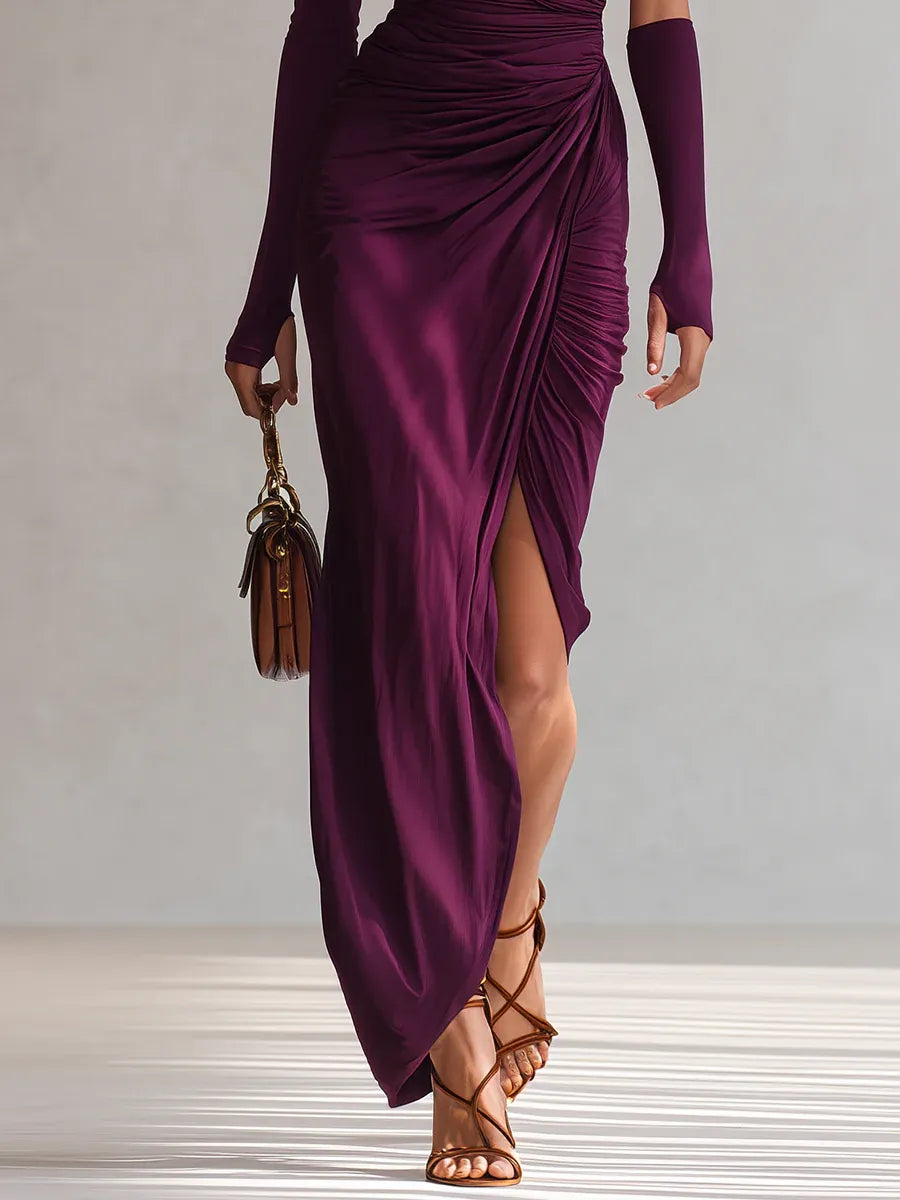Rhianna™ Chic Maxikleid mit Ärmeln