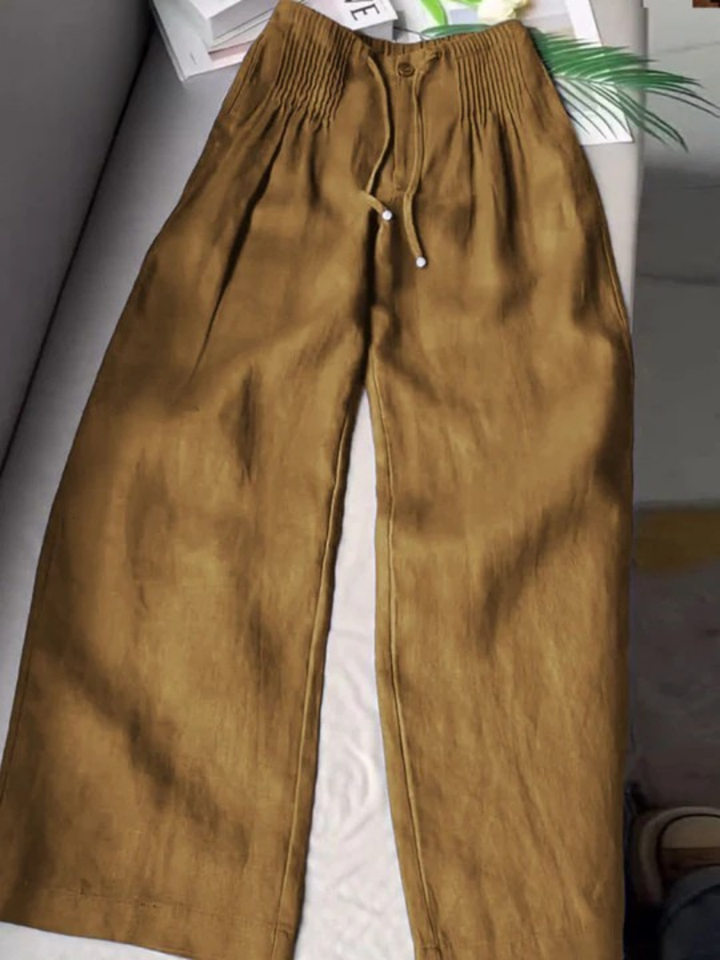 Camille | Baumwoll-Leinen-Mischung Weite Hose