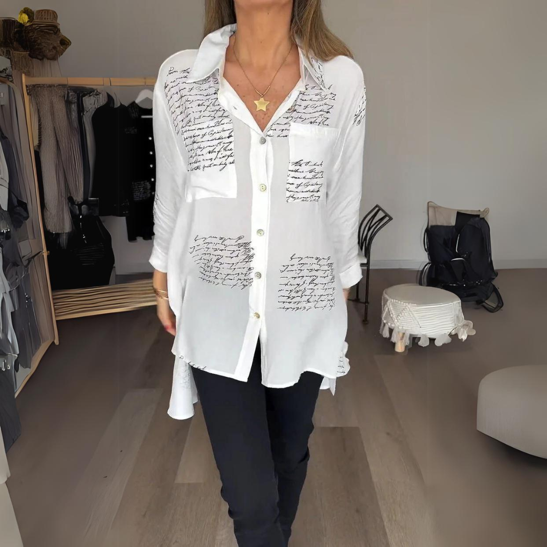 Carla™ | Handgeschriebene Button-Up-Bluse