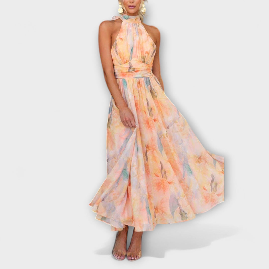 Dana™ – Aquarell Halter Maxi Kleid