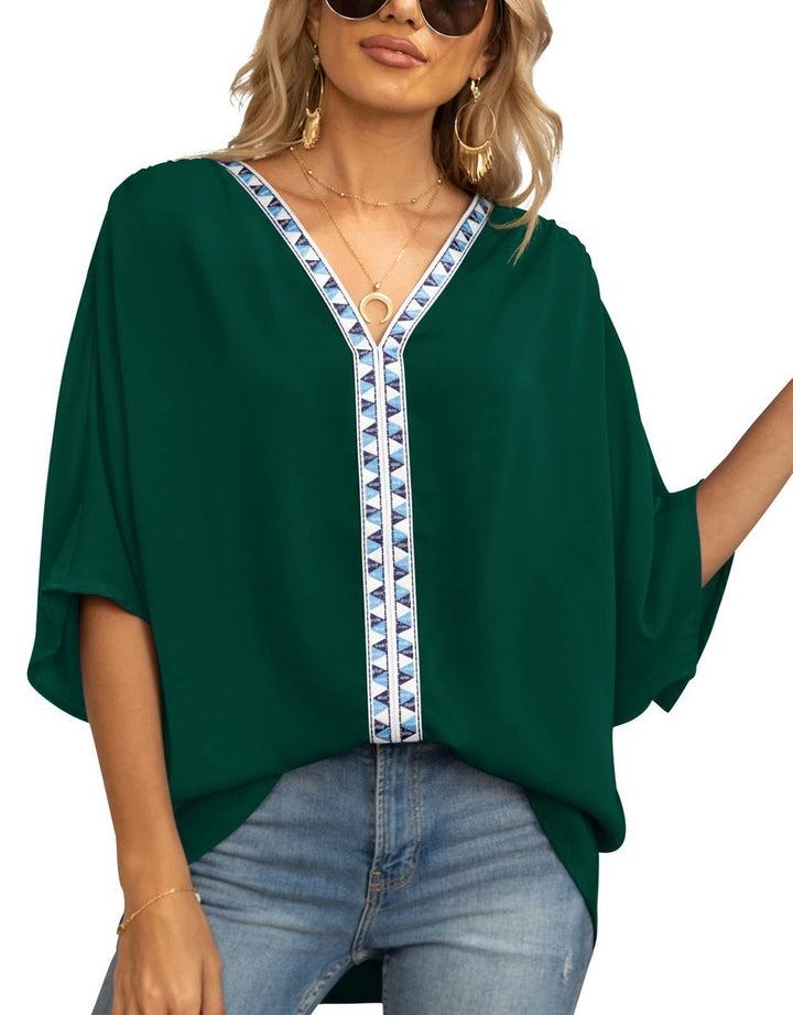 Daniela | Women's V-Neck Short-Sleeve Tunic