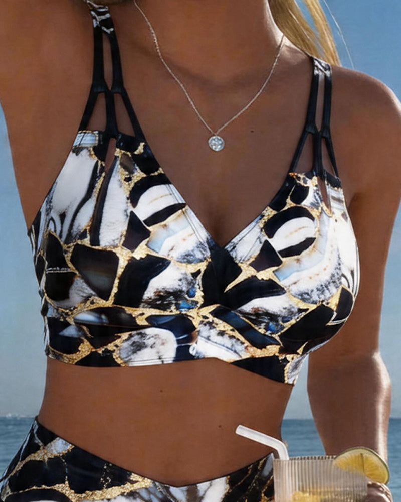 Luna | Damen V-Ausschnitt Träger-Bikini mit normaler Passform