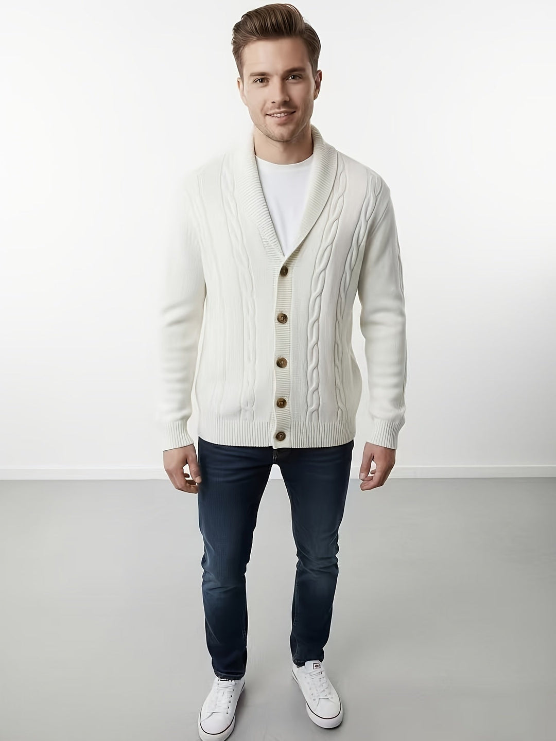 Donovan | Herren Langarm-Cardigan mit Knöpfen
