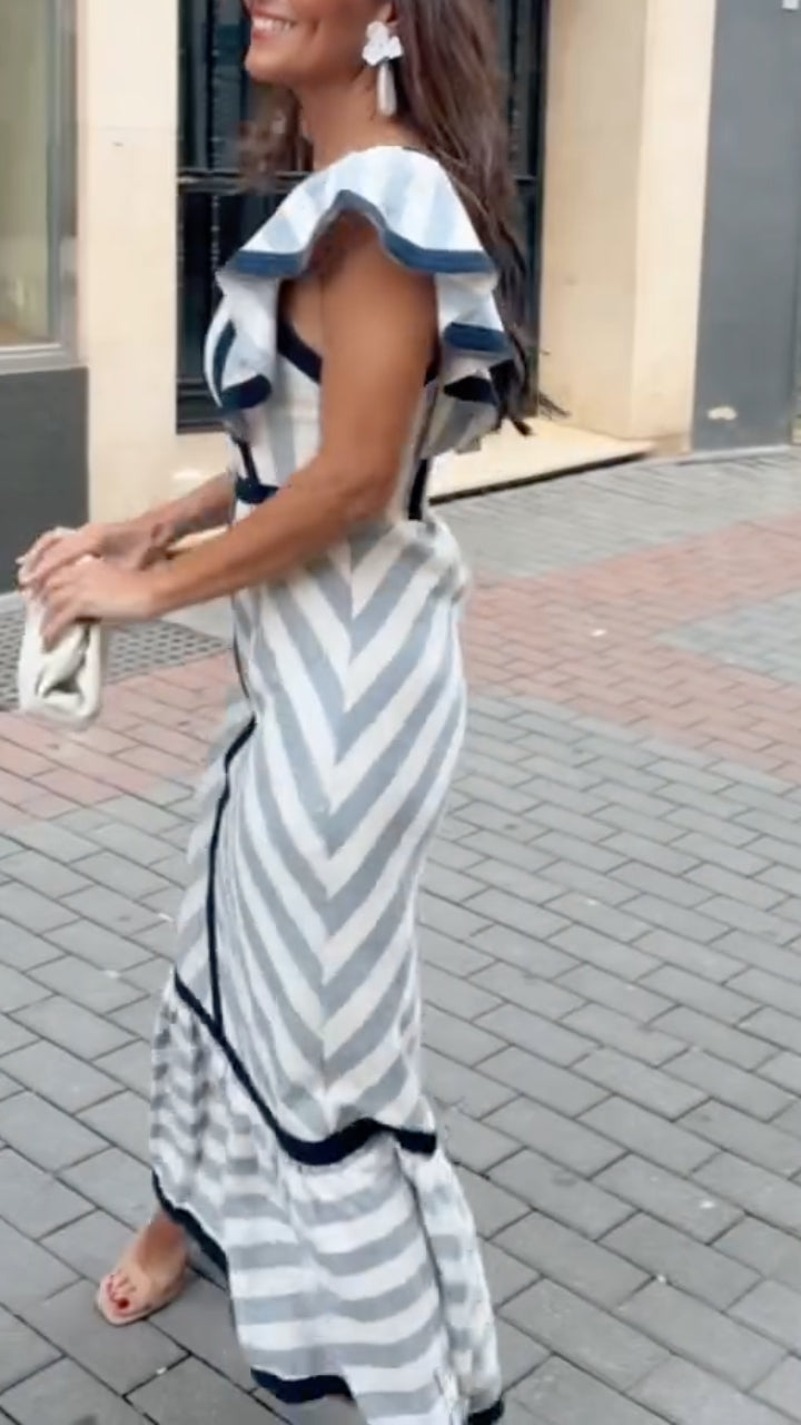 Dianne | Vintage-inspiriertes gestreiftes Maxikleid