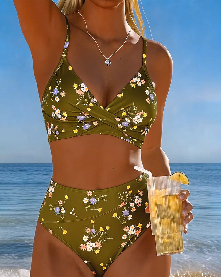 Giada | Damen Floral Bikini mit drahtfreiem BH